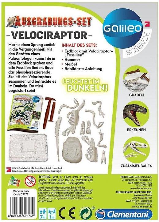 Image du produit Clementoni Set d'excavation Velociraptor