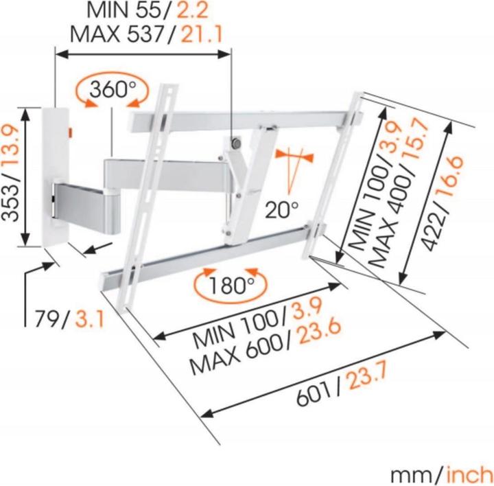 Actual product image Vogels Wall 3345 (Wall, 65", 30 kg)