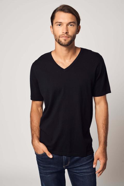 Bellemere T-Shirt V-Neck Cotton Cashmere T-Shirt (S)