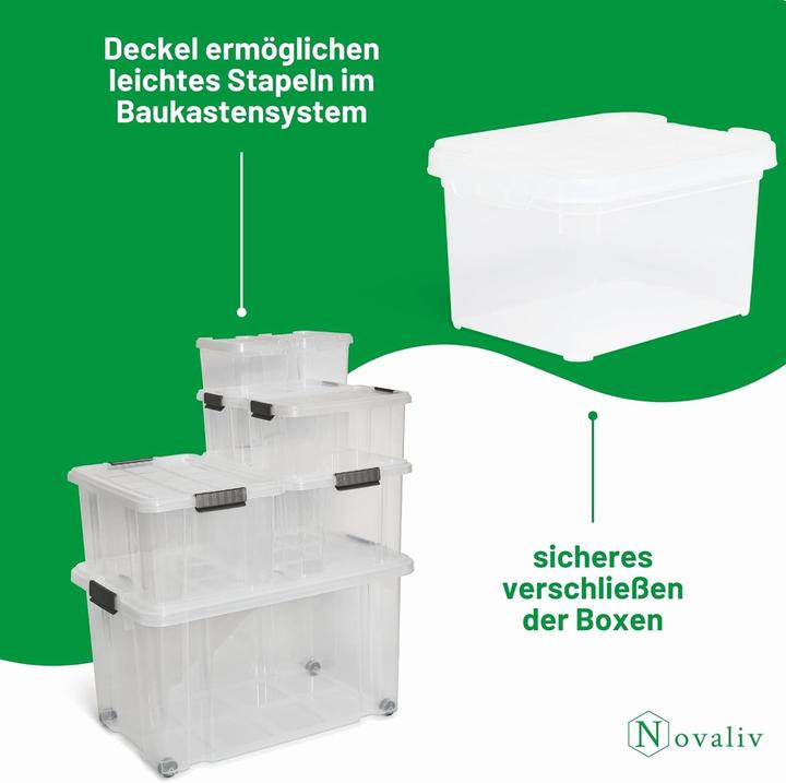 Produktbild Novaliv 1x Ersatzdeckel 2 Liter mit Clipverschluss 19x14 cm Transparent (19 x 14 cm, 2 l)