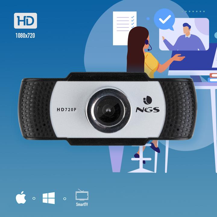 Actual product image NGS XpressCam720 Webcam 1280 x 720 Pixel USB 2.0 Black (0.90 Mpx)