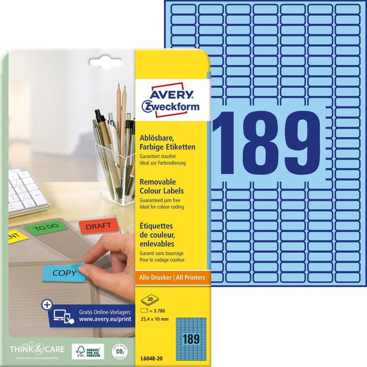 Actual product image Avery Labels 25.4x10mm