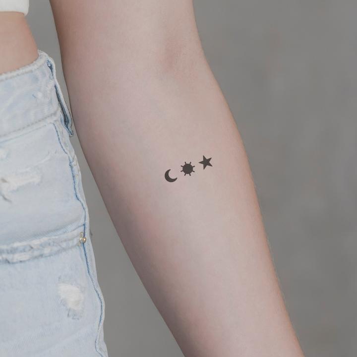 Produktbild minink Temporäres Tattoo – Mond, Sonne und Stern