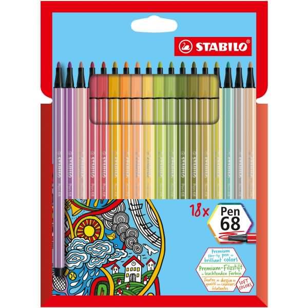 Immagine prodotto STABILO Penna 68 caso, 18pcs. (Multicolore, 18 x)