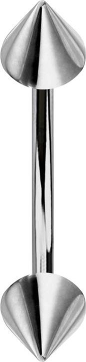 Star Piercing Micro Banane silber mit zwei Cone (Titan G23, ohne Messing)