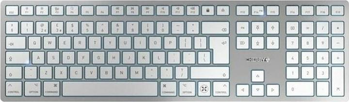Actual product image CHERRY KW 9100 Slim for Mac wireless keyboard US layout white-silver (Eng. Int., Wireless)