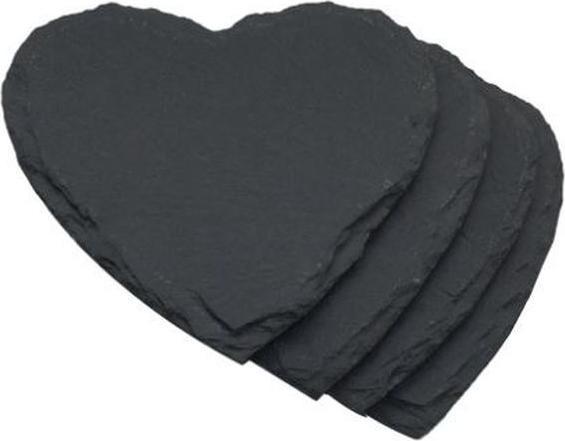 Produktbild MU Style Schiefer Untersetzer in Herz-Form (4 x, Glasuntersetzer)