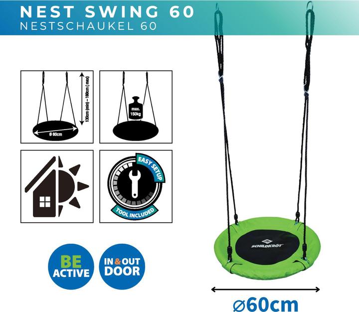 Image du produit Swimways Balançoire nid 60cm, taille compacte, assise confortable et fermée, pour l'extérieur et l'intérieur