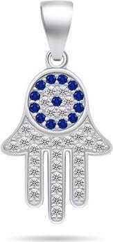 Image du produit Brilio Silver - Pendentif moderne en argent avec zircons Hamsa PT79W