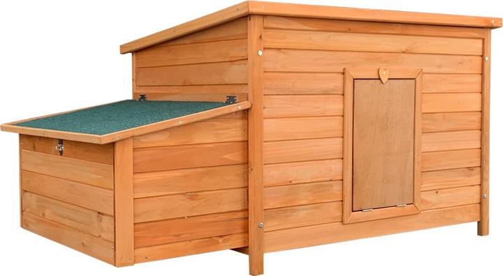 Produktbild Wiltec Hühnerstall 1360x740x700mm Hühnerhaus Holz Kotwanne Klappe Dach isoliert