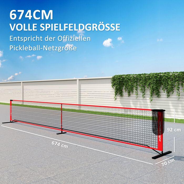 Produktbild Swisshandel24 Pickleball-Netz tragbares Set 6,7 m Pickleball-System mit Ballsammler, Bälle