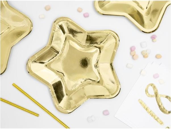 Produktbild Partydeco Sternförmige Teller Gold