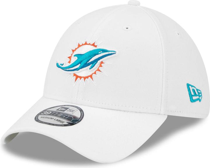 New Era 39Thirty Stretch Cap - NFL Miami Dolphins weiss - L/X (L)