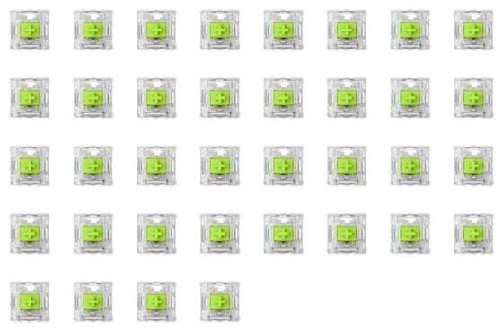 Actual product image Glorious PC Gaming Race Glorious Raptor Switch, mechanical, 5-pin, clicky, MX stem, 55g - 36 pieces