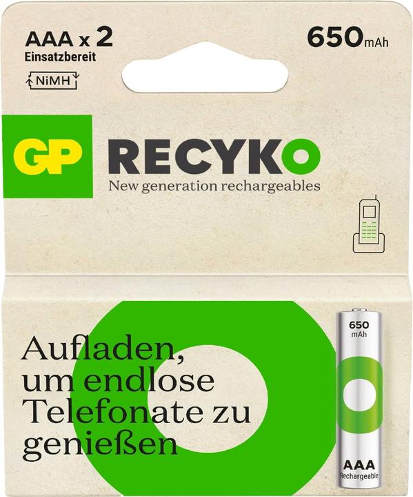 Immagine prodotto GP Batteries Batterie ricaricabili altre (2 pz., AAA, 650 mAh)