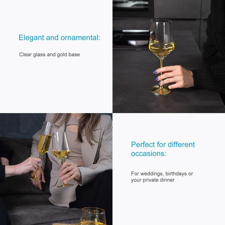 Actual product image Intirilife Wine glass set for red wine white wine (38 cl, 6 Glasses, White wine glasses, Red wine glasses, Wine glasses set)
