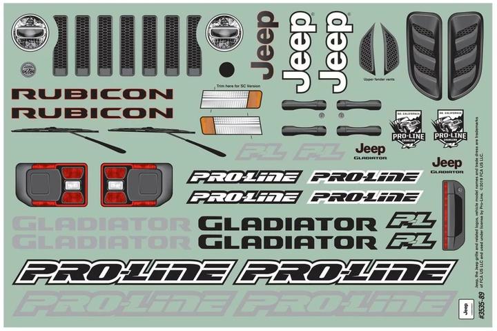 Immagine prodotto Proline Carrozzeria Jeep Gladiator Rubicon non verniciata, 1:10