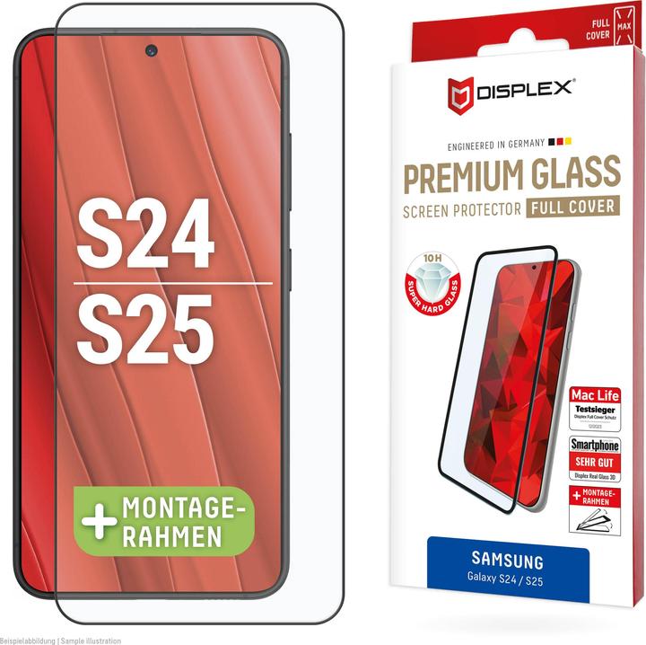 Actual product image Displex Real Glass, Full Cover Panzerglas (1 Piece, Samsung Galaxy S25, Samsung Galaxy S24)