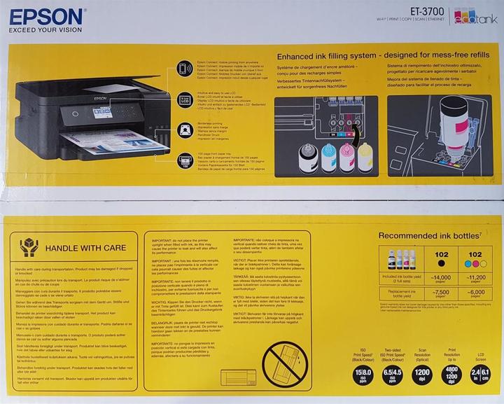 Image du produit Epson EcoTank ET-3700 (Réservoir d'encre, Couleur)