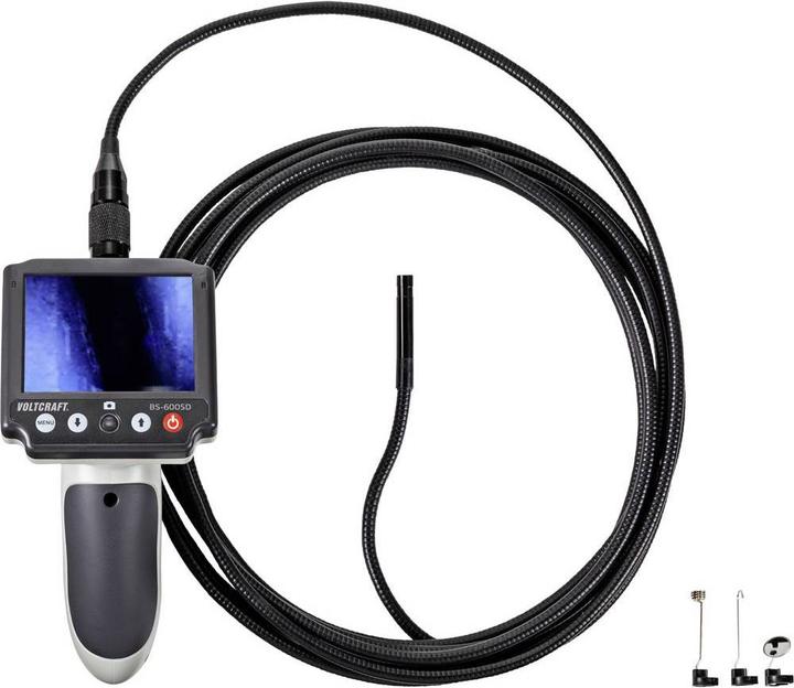 Mini-USB-Kabel, Hartschalen-Etui, Bedienungsanleitung, TV-Kabel, Endoskop Haken, Spiegel Magnet