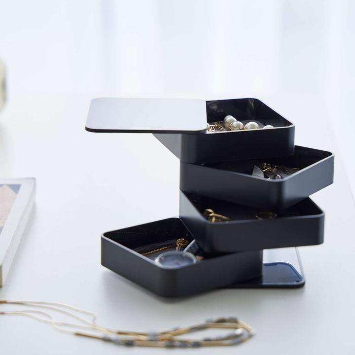 Actual product image Yamazaki 4-stöckige quadratische Schmuckdose TOWER