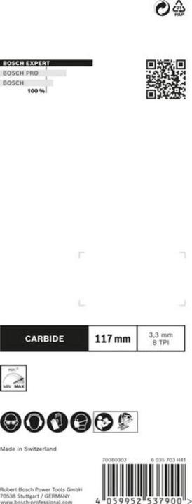 Produktbild Bosch Professional Zubehör EXPERT ‘Plastic Composites Clean’ T 301 CHM Stichsägeblatt, 3 Stück