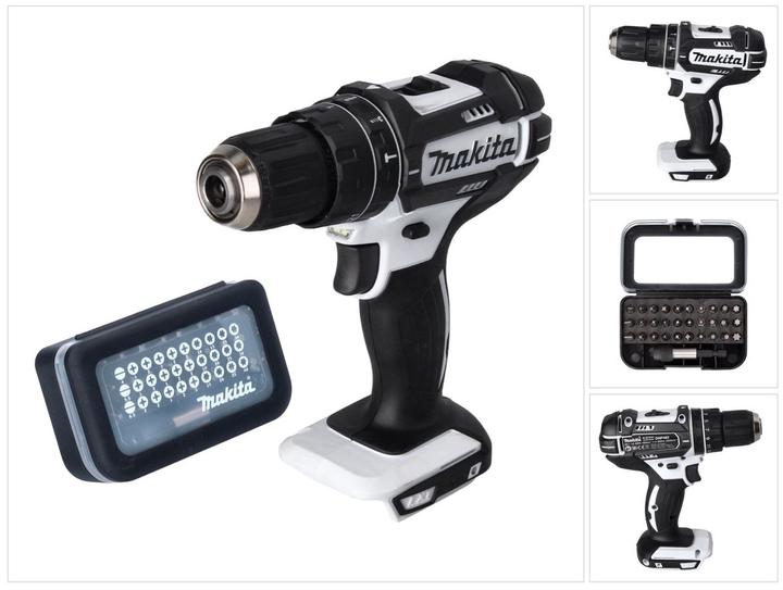 Actual product image Makita DHP 482 ZW Battery impact drill 18 V 62 Nm Solo + Bit Set 31 pcs ( D-30667 ) (Rechargeable battery operated)
