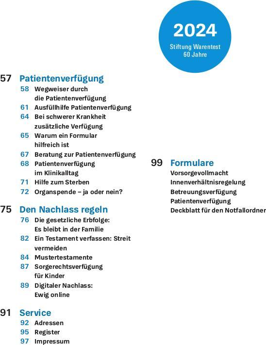 Image du produit Das Vorsorge-Set (Allemand, Stiftung Warentest, 2024)