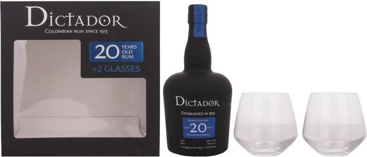 Actual product image Dictador 20 Years Distillery Icon Reserve Rum with case and 2 glasses (1 x 70 cl)