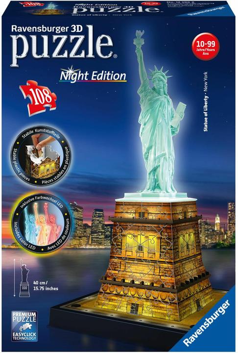 Produktbild Ravensburger Freiheitsstatue bei Nacht (108 Teile)