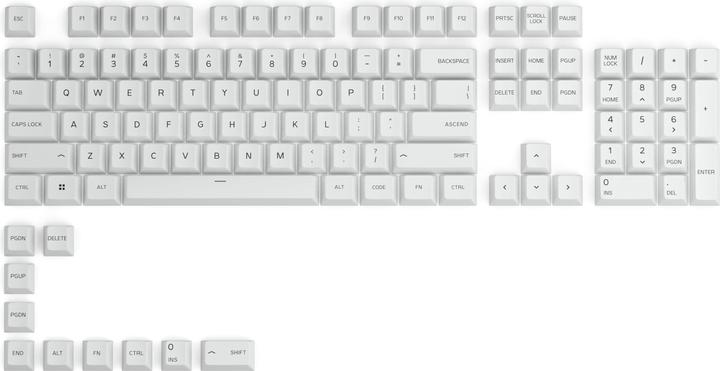 Glorious PC Gaming Race GPBT Keycaps - 114 keycaps PBT, ANSI, layout US