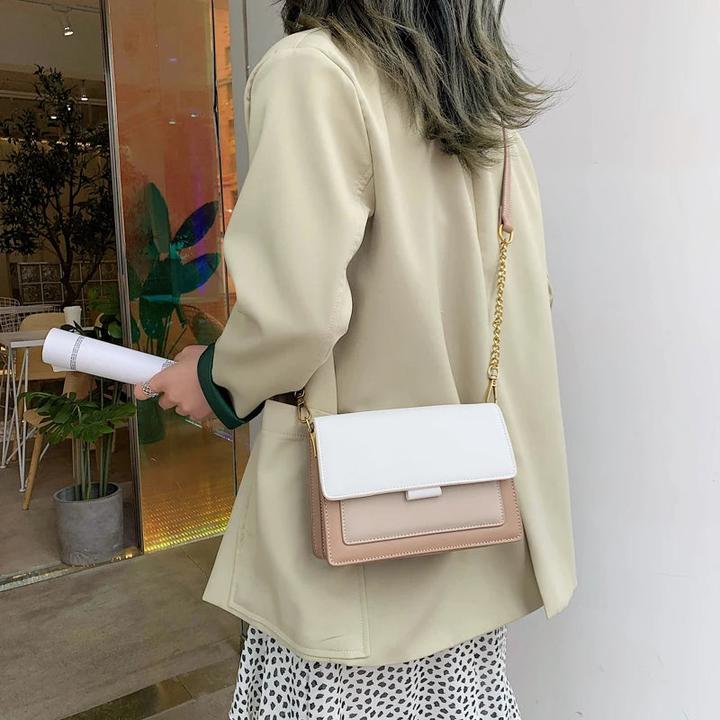 Produktbild Only-Bags.Store Kontrast Farbe Leder Crossbody Taschen Reisen Handtasche Mode Einfache Schulter Messenger Bag