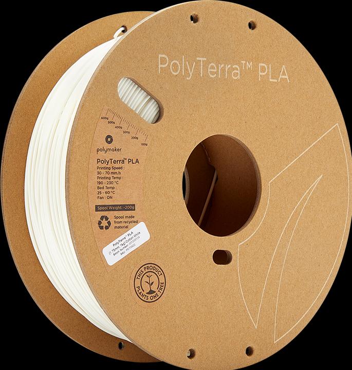 Actual product image Polymaker PolyTerra (PLA, 2.85 mm, 1000 g, White)