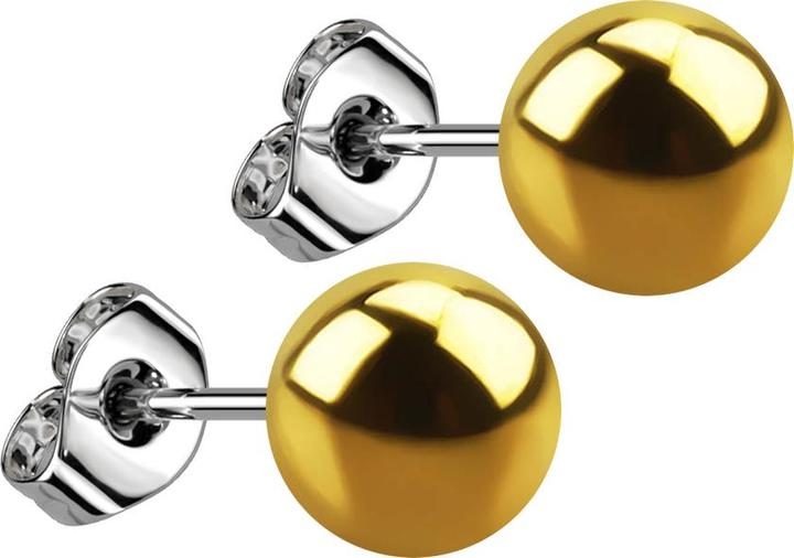 Image du produit Star Piercing Boucles d'oreilles avec boule dorée (sans laiton, Acier chirurgical 316L)