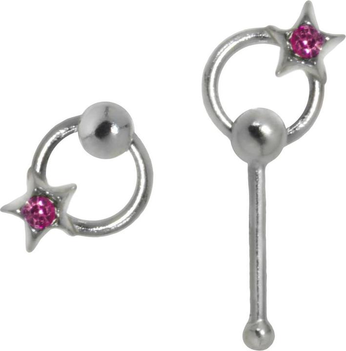 Bijouteria Nasenpiercing (Silber 925, Kristall)