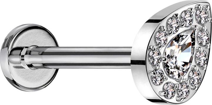 Star Piercing Micro Labret-Stab silber mit 0.8 mm Innengewinde (ohne Messing, Titan G23)