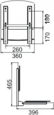 Produktbild Keuco Klappsitz PLAN CARE Sitzfläche 363mm vc/lichtgrau (110 kg)