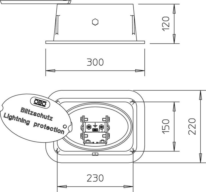 Image du produit OBO Bettermann OBO 5700 SP Boîtier de séparation sous plancher avec Tre intégré