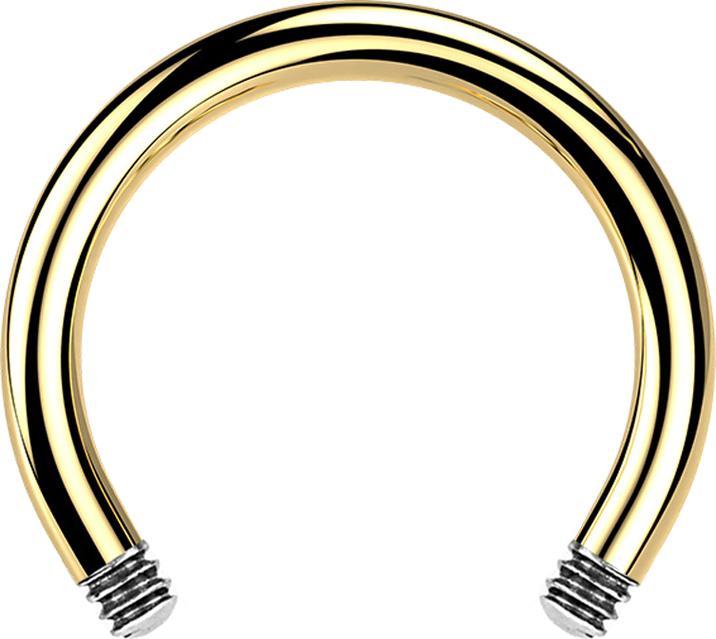 Produktbild Star Piercing Micro Circular Barbell-Stab vergoldet (Chirurgenstahl 316L)