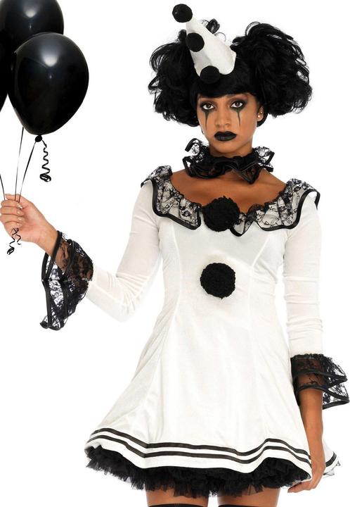 Produktbild Leg Avenue Pierrot Rüschenkleid - Clown Kostüm für Fasching Halloween (S/M)