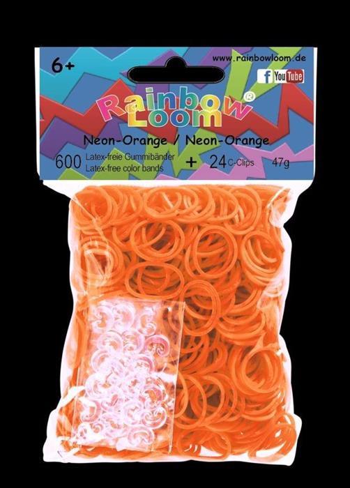 Rainbow Loom Silikonbänder Neon-Orange Opaque (600 Stk.)