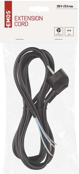 Immagine prodotto Emos Cavo di rete PVC 3x 0,75mm2, 3m, nero (3 m)