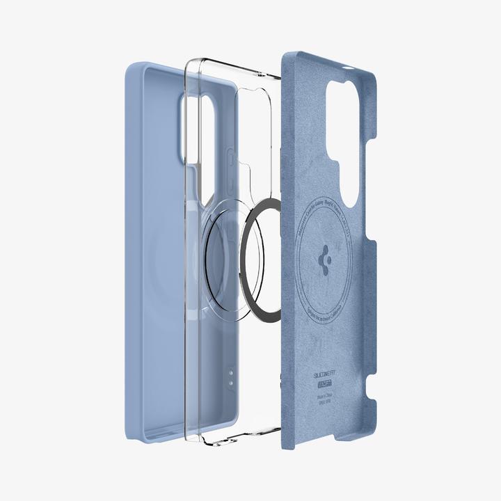Produktbild Spigen Silicone Fit Mag Hülle für Samsung Galaxy S25 Ultra – blau (Samsung Galaxy S25 Ultra)