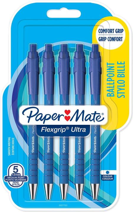 Actual product image Paper Mate Ballpoint Pen Flexgrip Ultra RT M (Blue, 5 x)