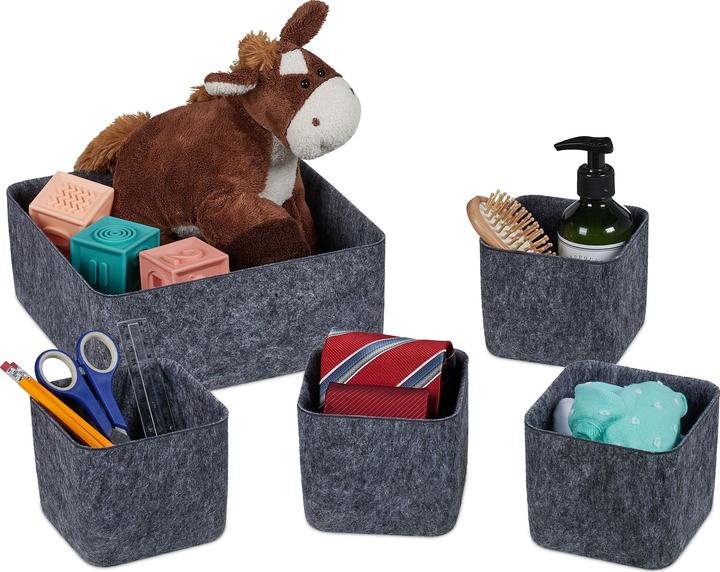 Relaxdays 5pcs. drawer organiser set (1 x, 25 x 25 x 10.5 cm)