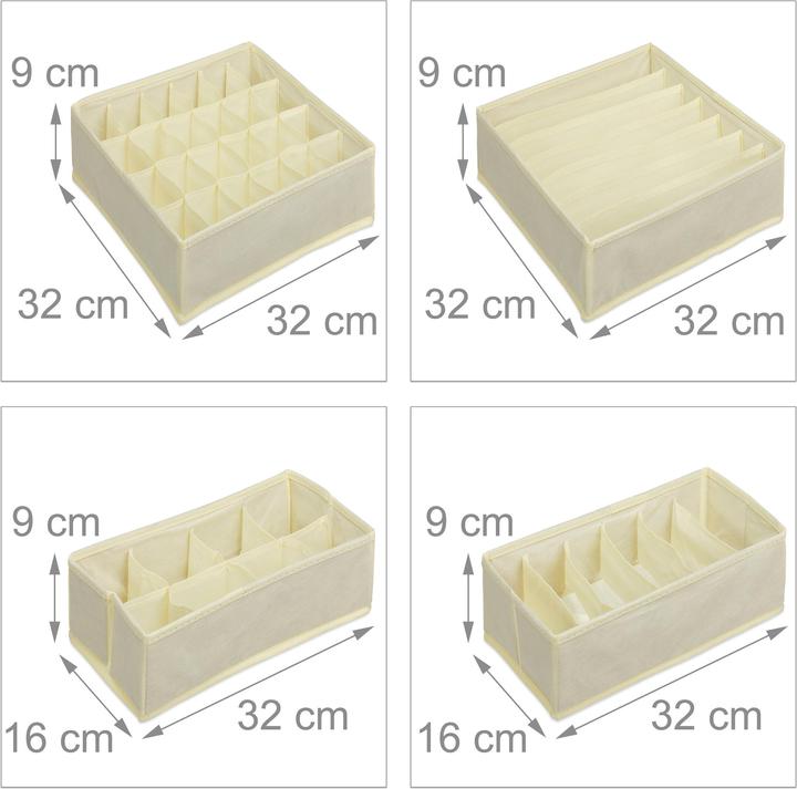 Image du produit Relaxdays Organiseur de sous-vêtements (32 x 32 x 9 cm, 9.20 l)