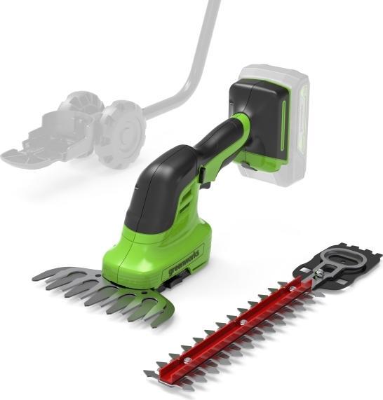 Immagine prodotto Greenworks G24SHT, Multiklipper 2i1, 24V, u/batteri og loader