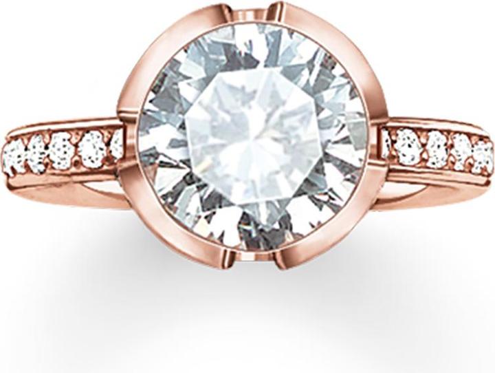 Produktbild Thomas Sabo Ring Zirkonia rosè vergoldet TR2037-416-14 (54, 925 Silber)