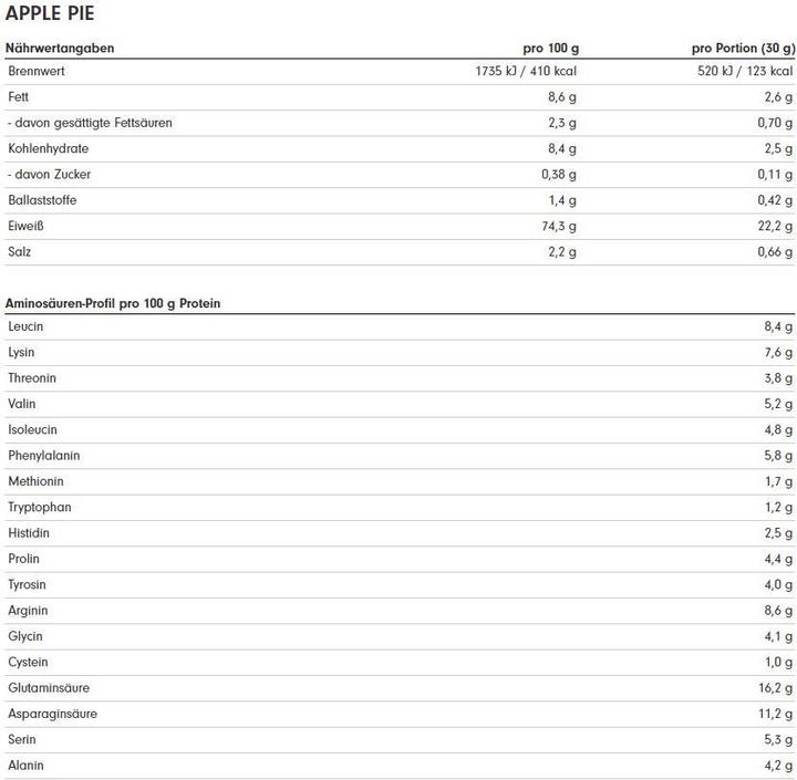 Nährwerte und Zutaten ProFuel V-Protein (Schokolade, 1 Stk., 1000 g)