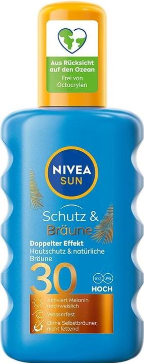 Actual product image NIVEA Schutz & Bräune Sonnnenspray LSF 30 (Sun spray, SPF 30, 200 ml)